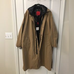 2 in 1 Coat: Vest + Oversized Beige Coat